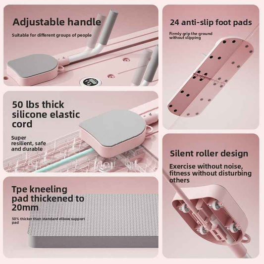 Pilates Sliding Board | Foldable Pilates Reformer Pilates Reformer Board with LED Counter - Multi-purpose Pilates Equipment, Pilates Reformer Board for Exercises