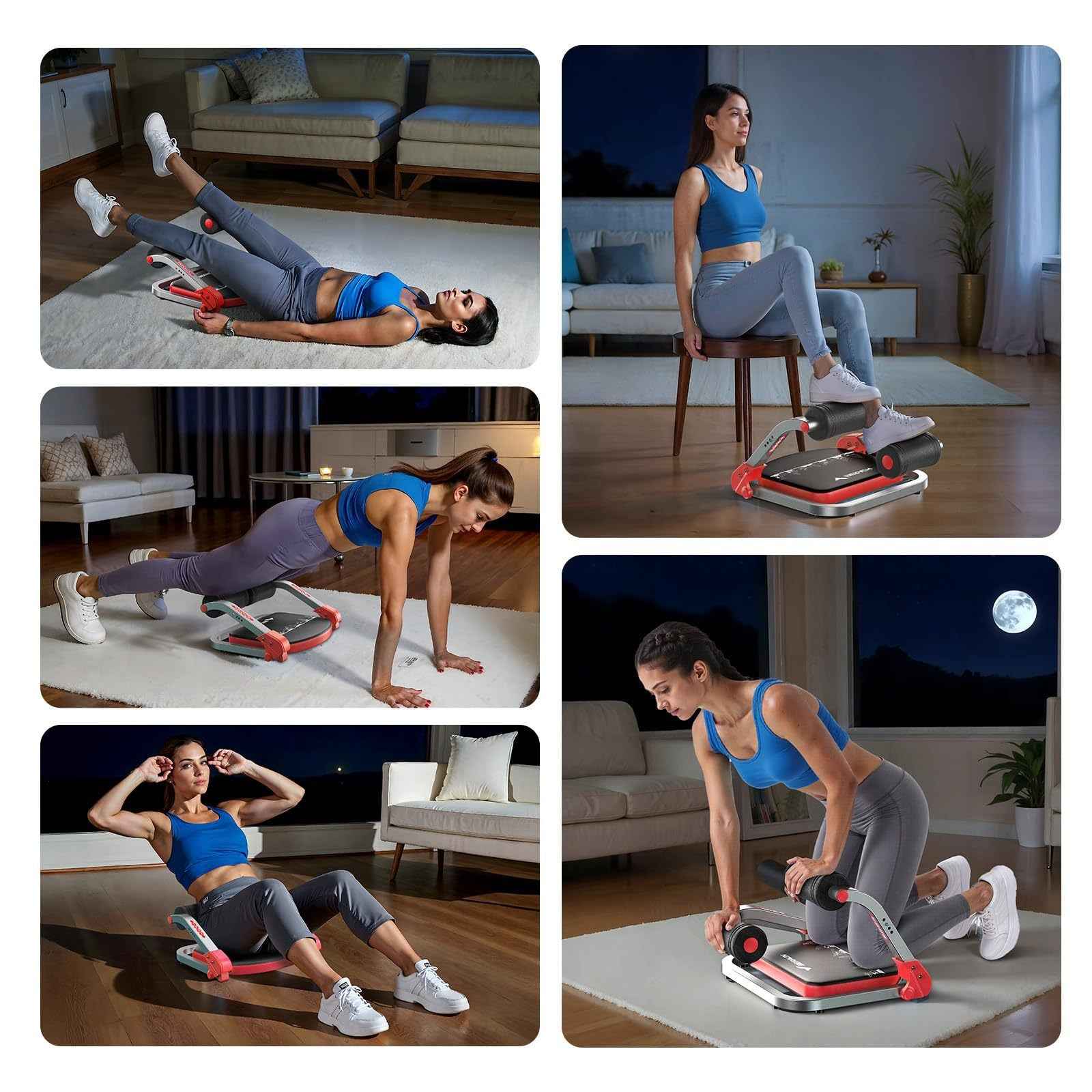 HOTSWEAT Ab Machine, Sit Up Exercise Equipment, Ab Workout Equipment with 3 Adjustable Resistance, Ab Trainer for Stomach Workout with 330 LBS Weight Capacity, Foldable Ab Crunch Machine for Home Gym